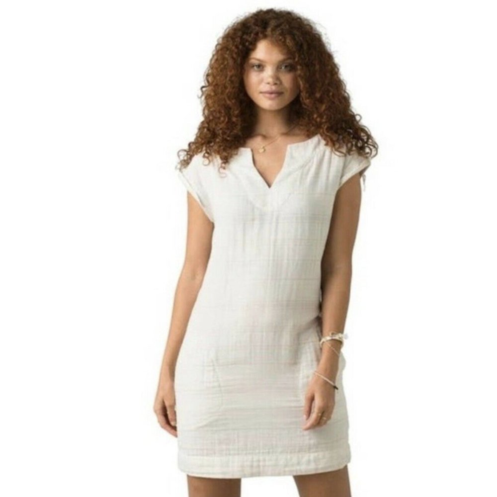 double weave cotton dress Tate Double Weave Dress Kyanite Stripe / XS